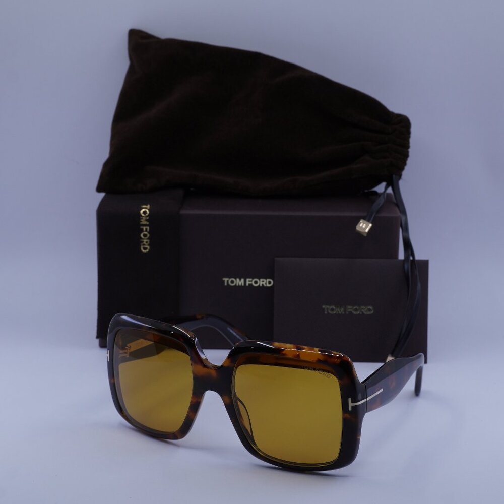 Tom Ford FT1194 52E Aurora Square Sunglasses - Havana/Brown